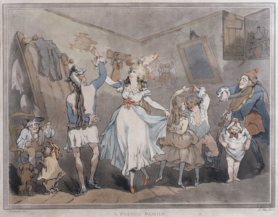 Una familia francesa, grabado por Samuel Alken (1756-1823), 1785 de Thomas Rowlandson